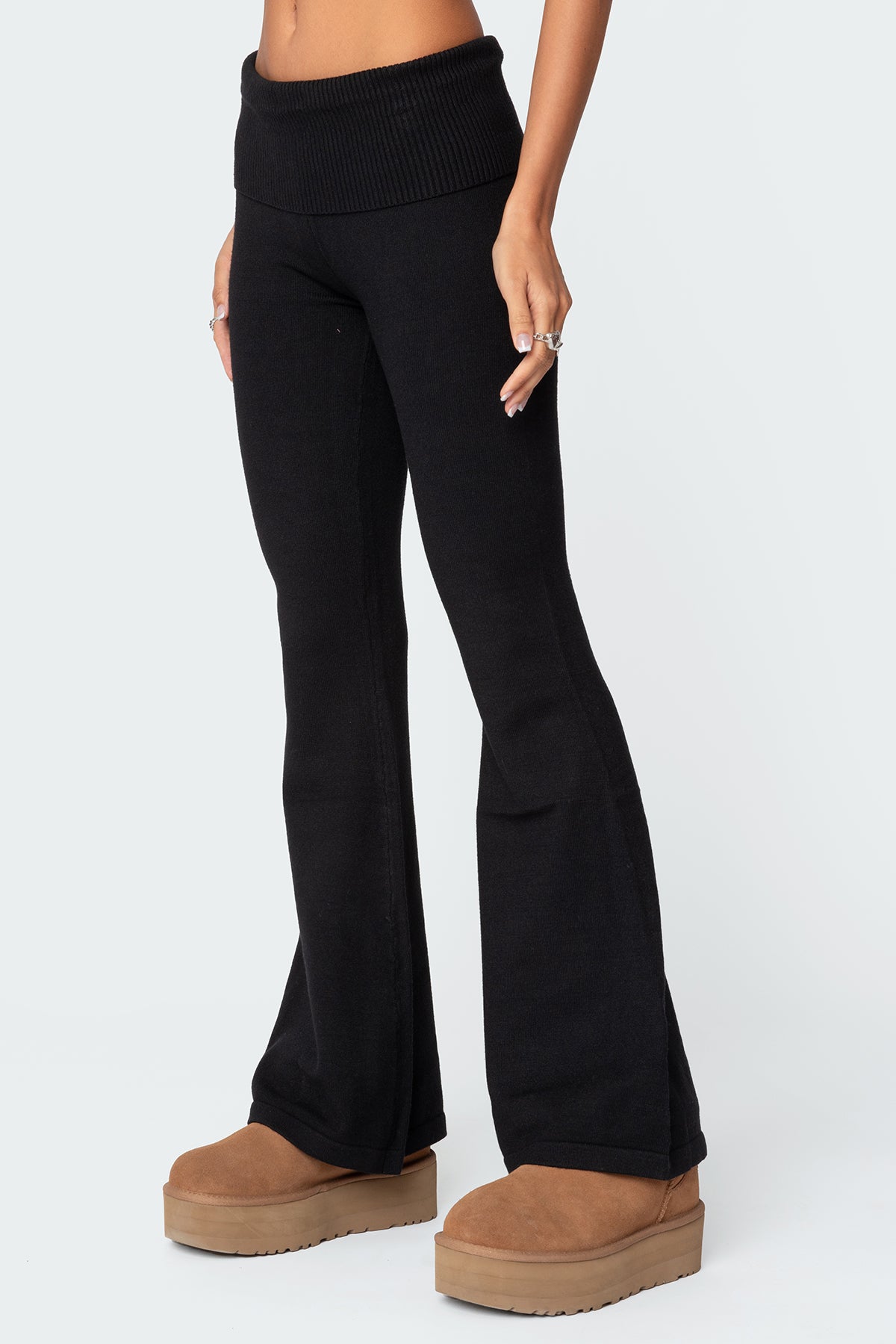 Desiree Knitted Low Rise Fold Over Pants - Image 4