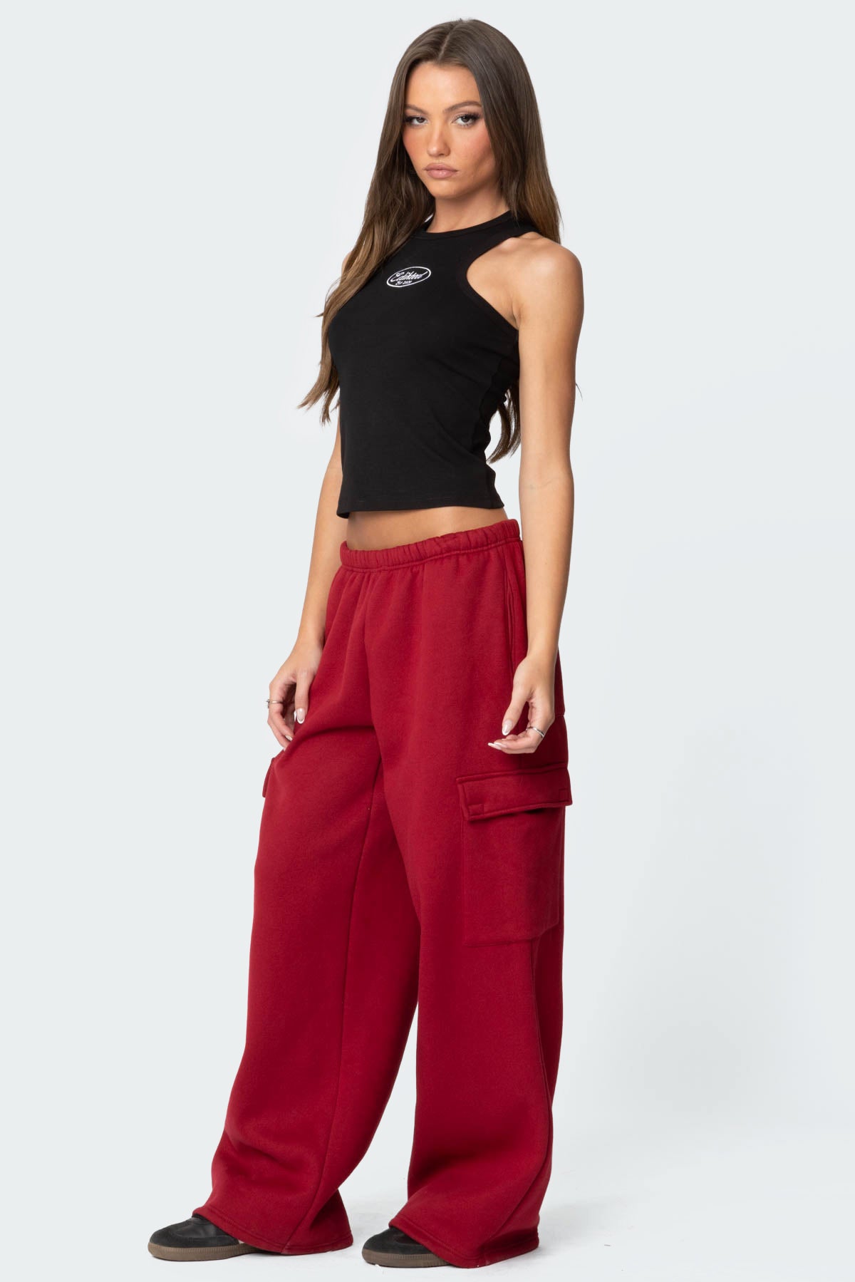 Wide Leg Cargo Sweatpants - Image 3