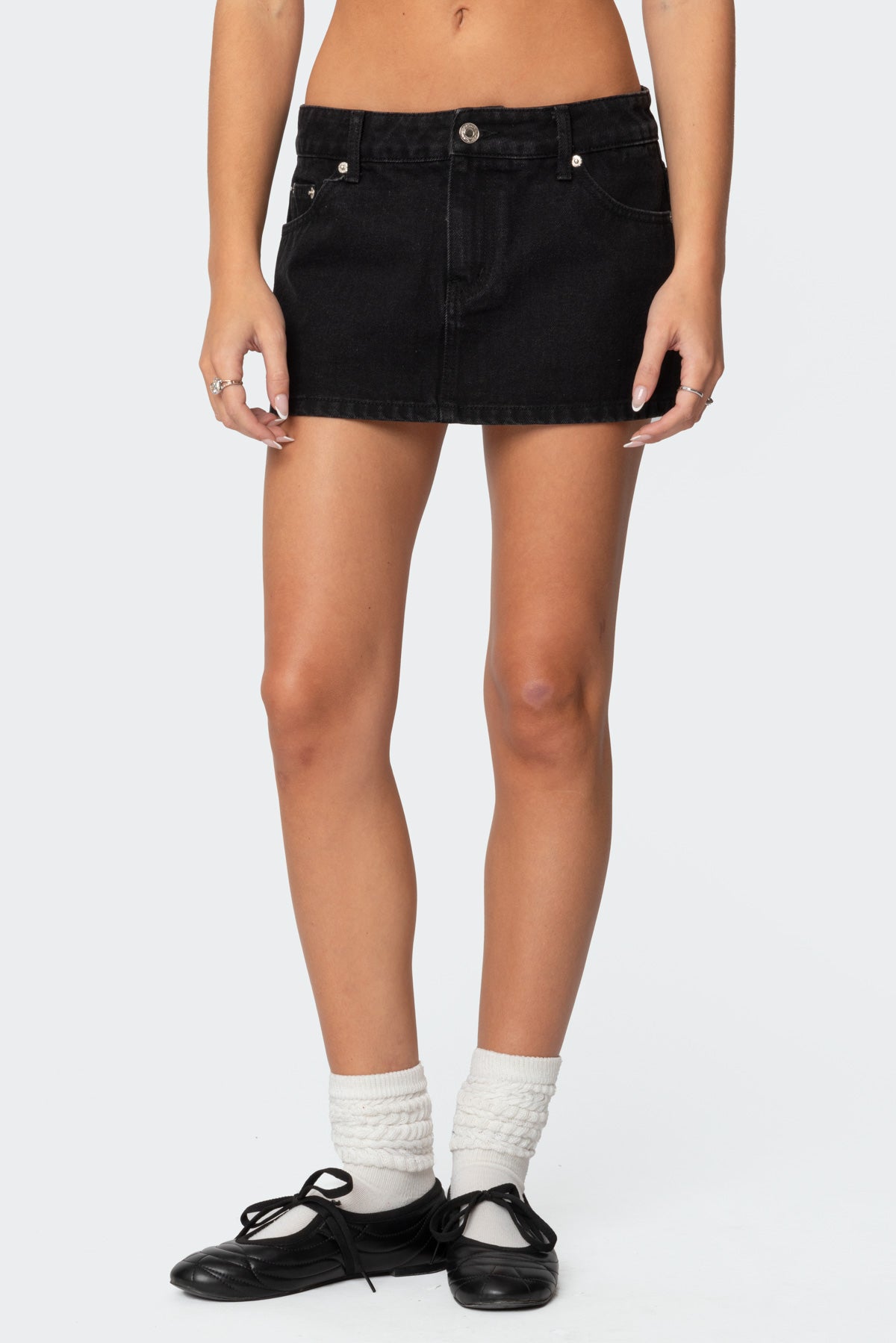Spencer Low Rise Denim Micro Skirt - Image 2