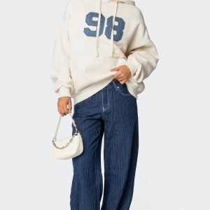 Pinstripe Low Rise Jeans