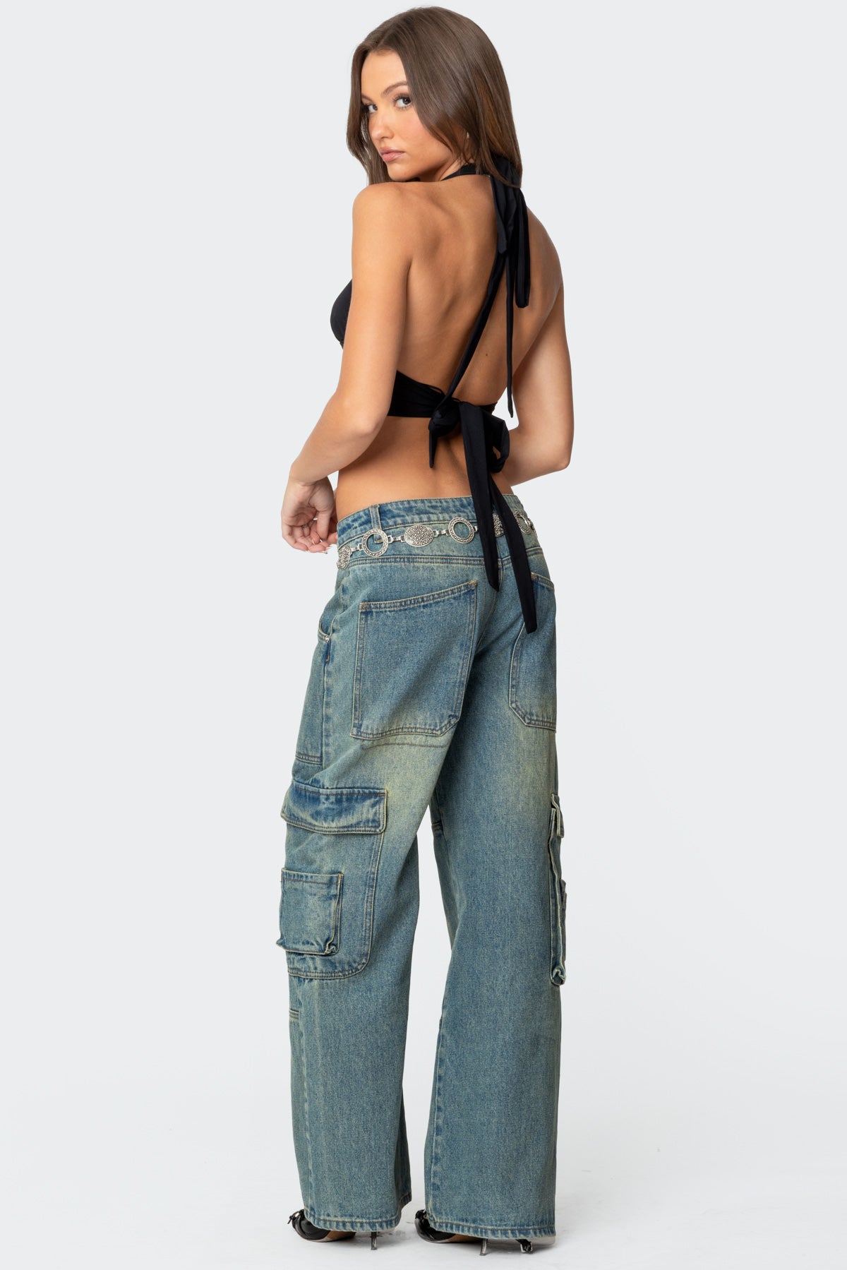 Open Back Triangle Halter Top - Image 2