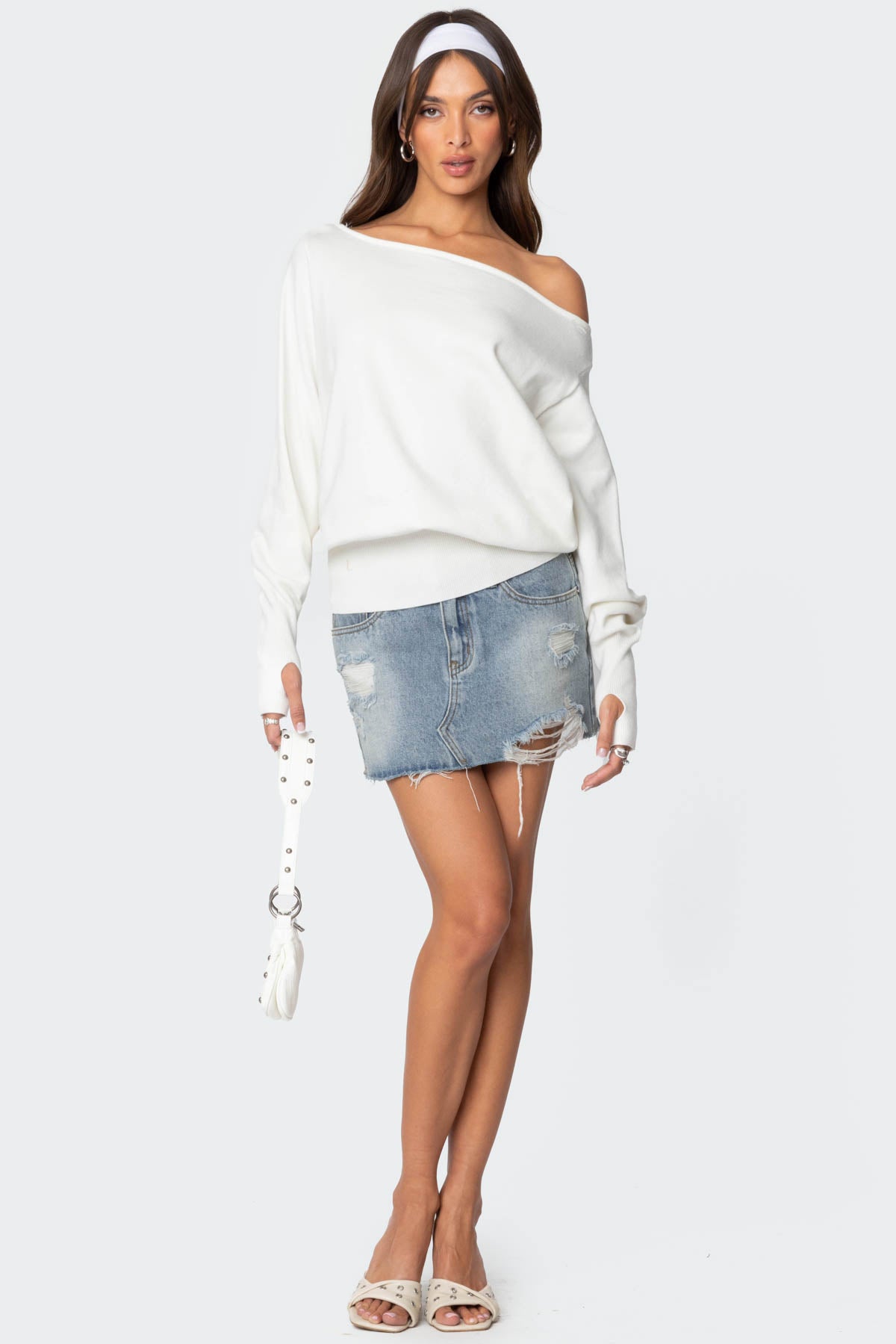 Off Shoulder Oversized Sweater - Image 2