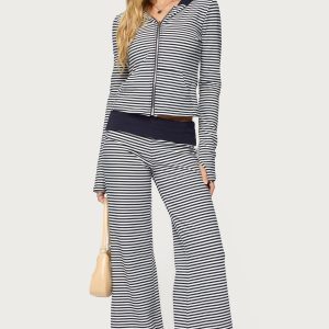 Meggy Striped Fold Over Pants