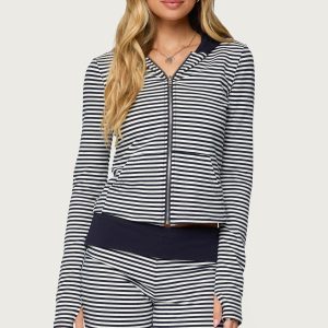 Meggy Striped Zip Up Hoodie