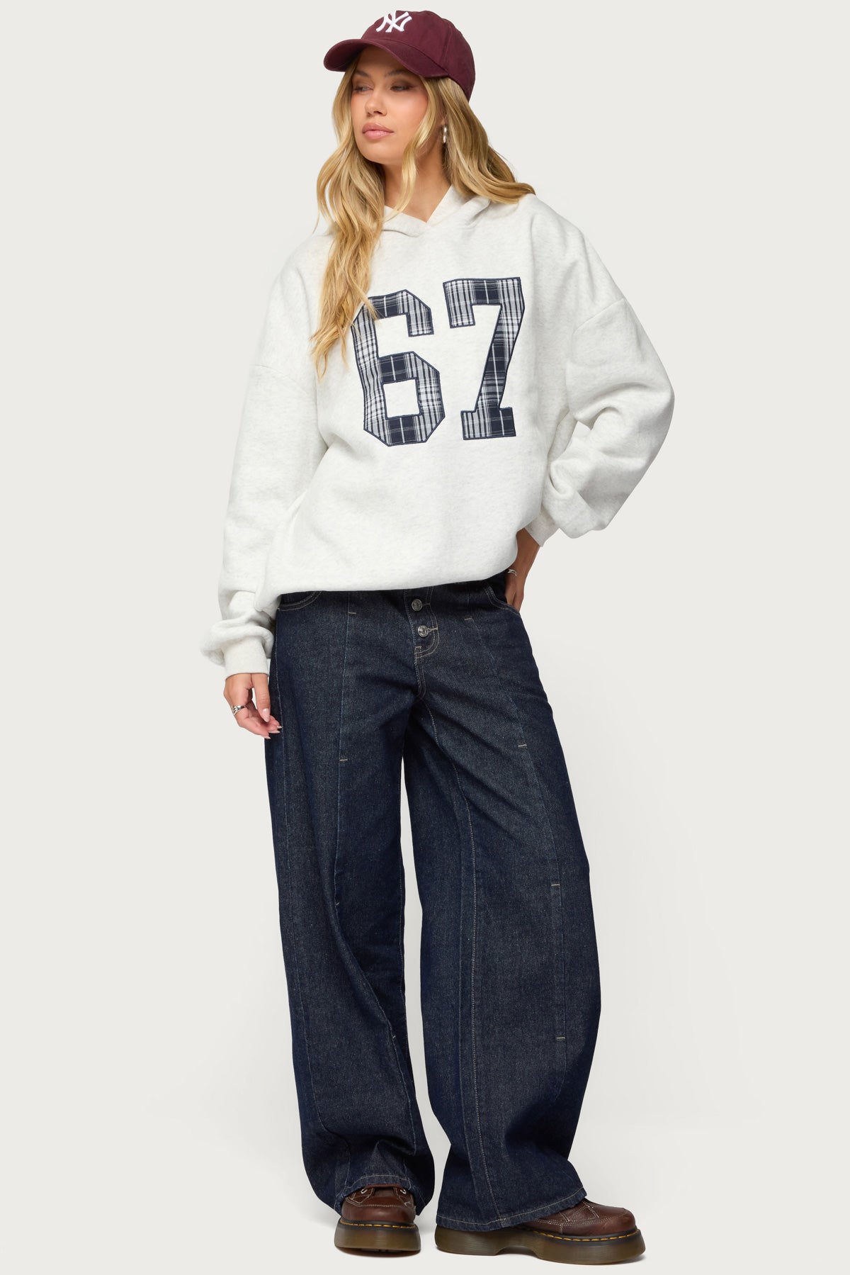 Polley Button Up Low Rise Jeans