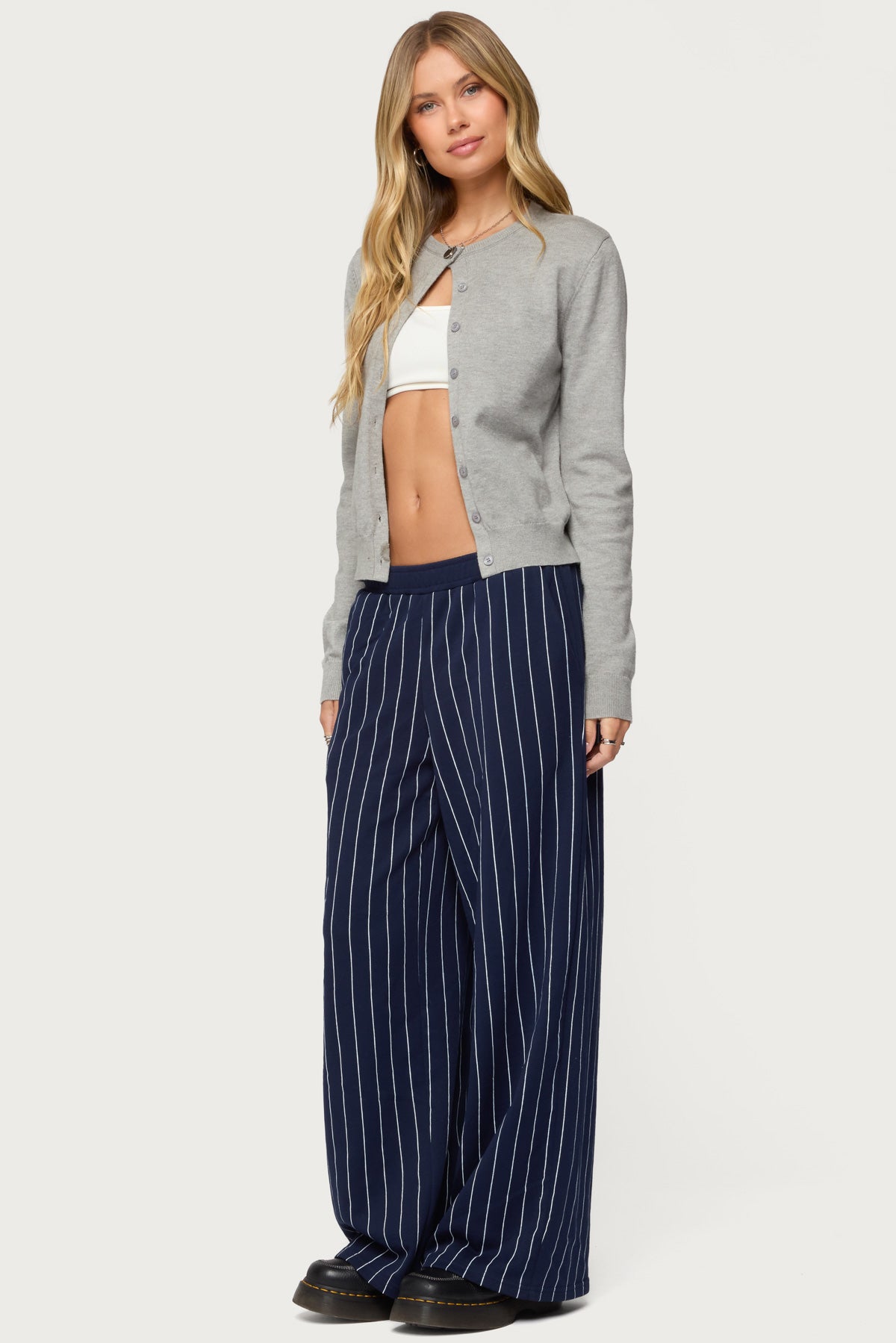 Mercer Pinstripe Wide Leg Sweatpants - Image 3