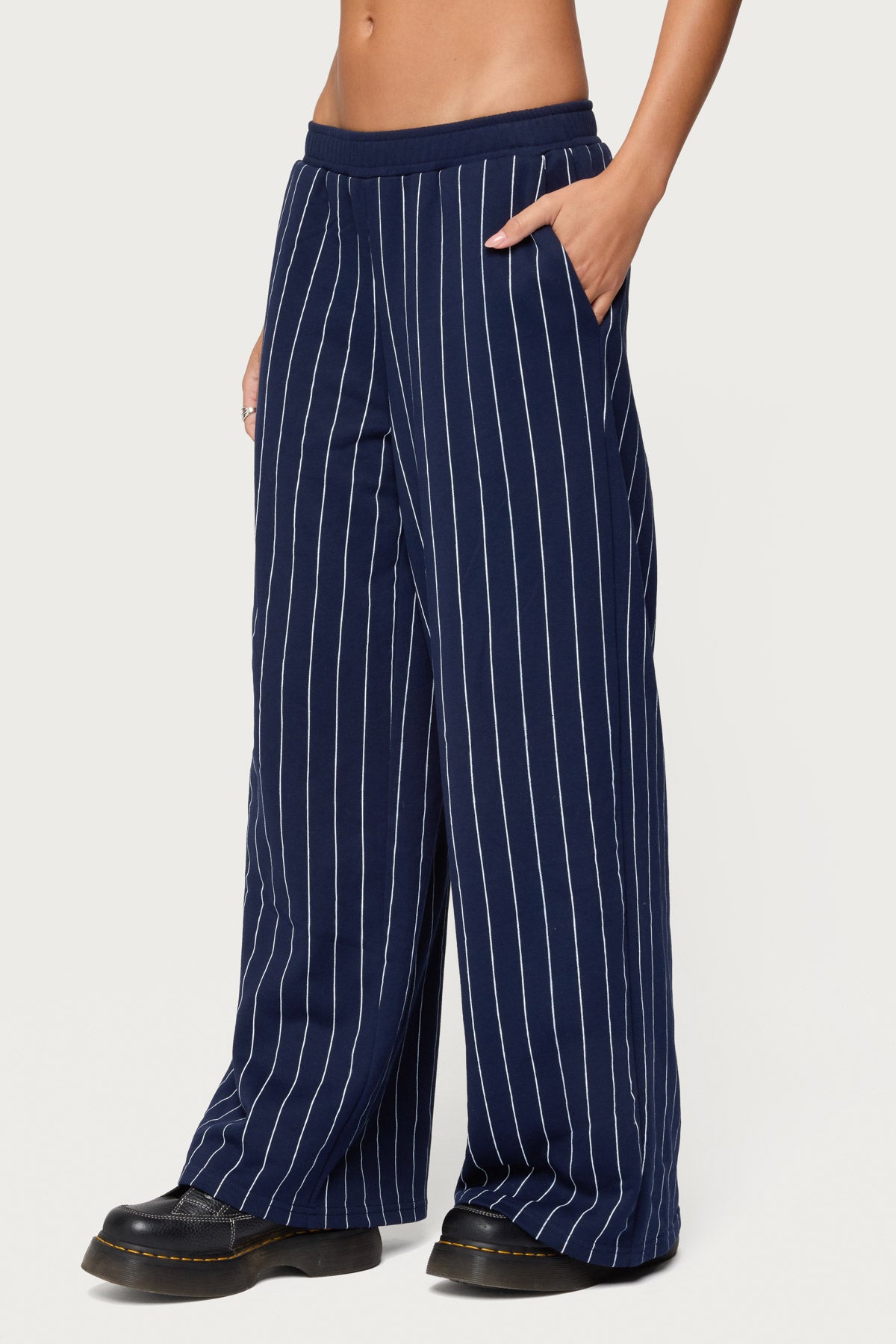 Mercer Pinstripe Wide Leg Sweatpants - Image 4