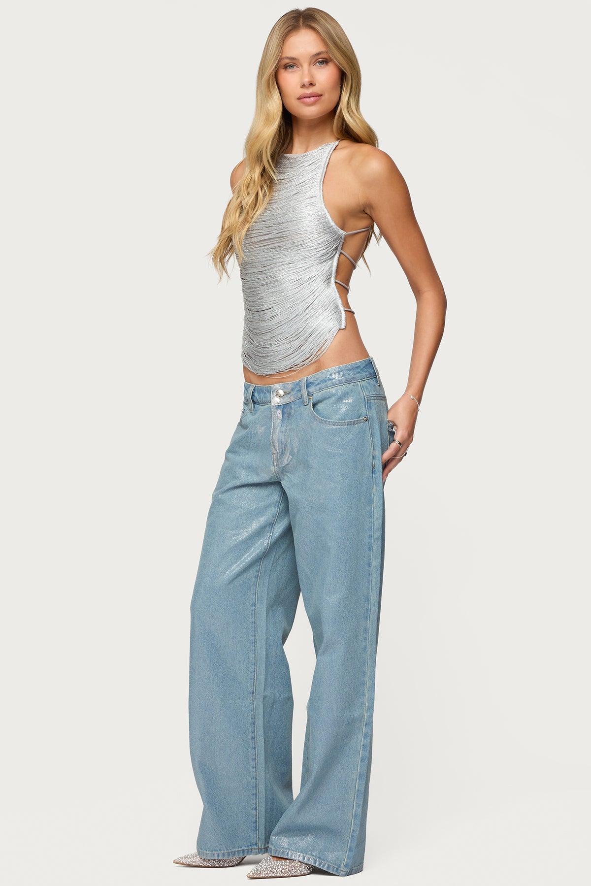 Jenney Shiny Low Rise Jeans - Image 4