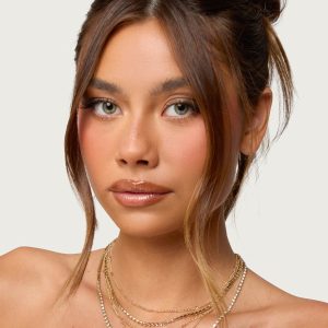 Layered Rhinestone Chain Necklace