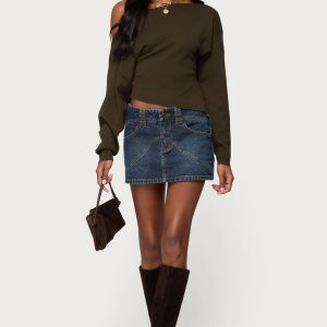 Tory Western Denim Mini Skirt