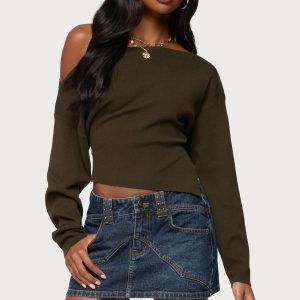Chenelle Asymmetric Off Shoulder Sweater