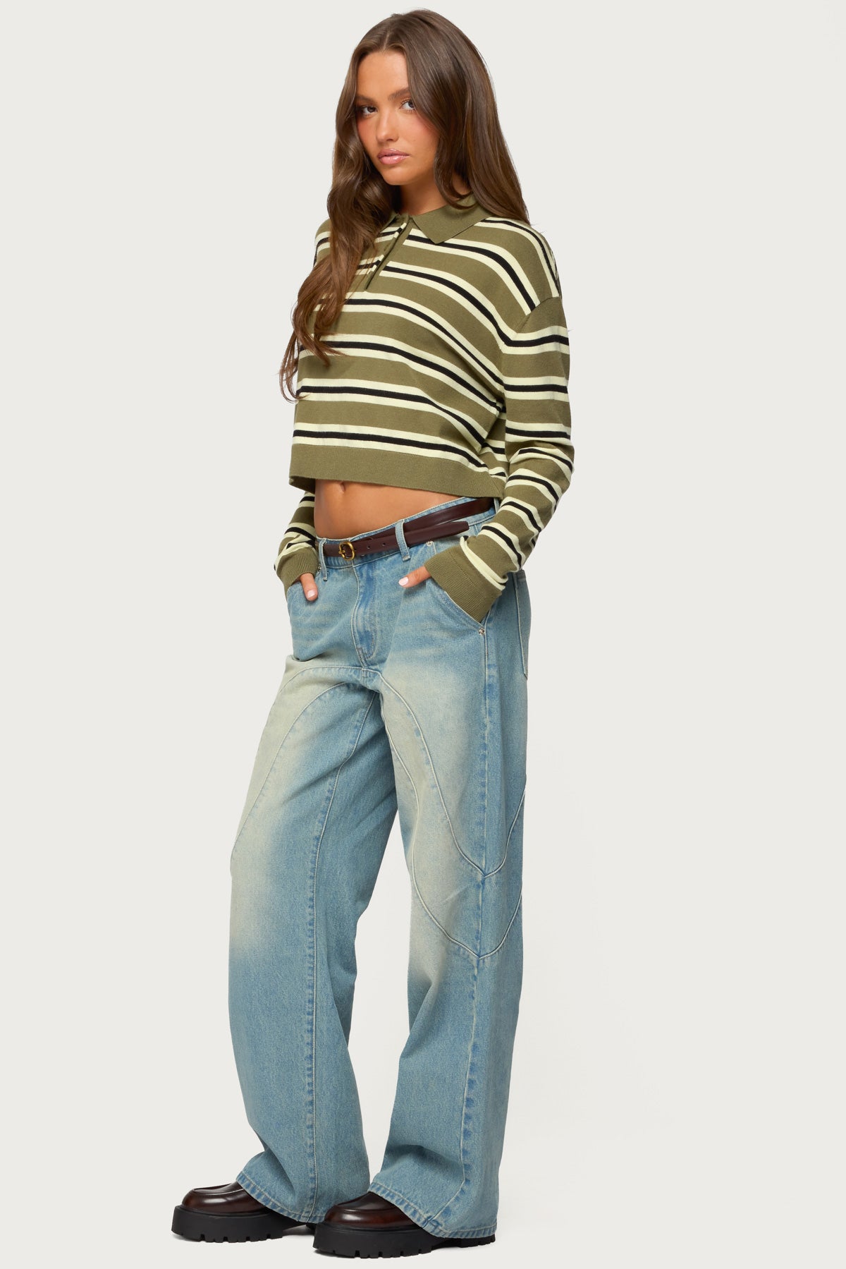 Kiria Stitched Low Rise Jeans - Image 3