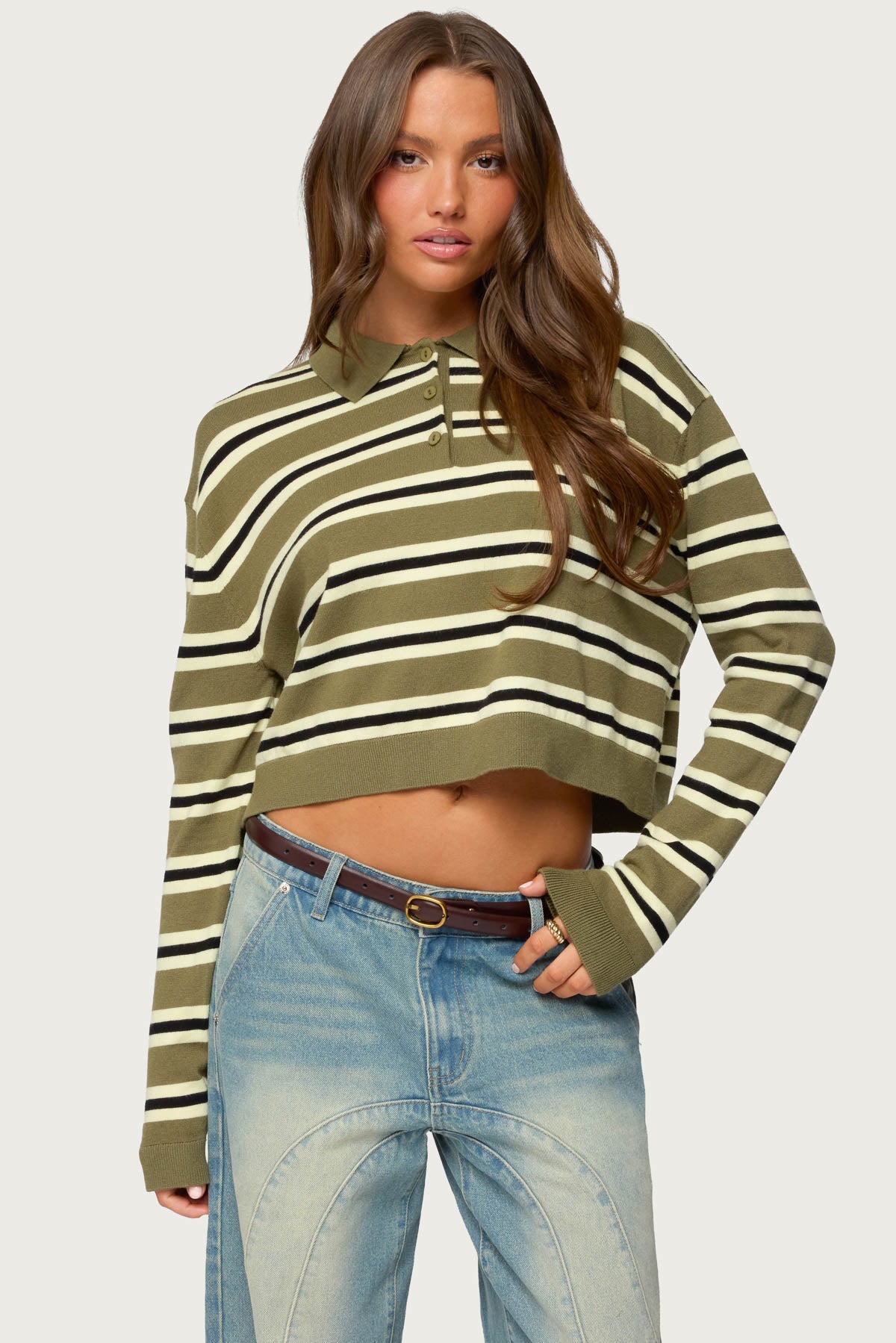Shelby Striped Polo Sweater - Image 3