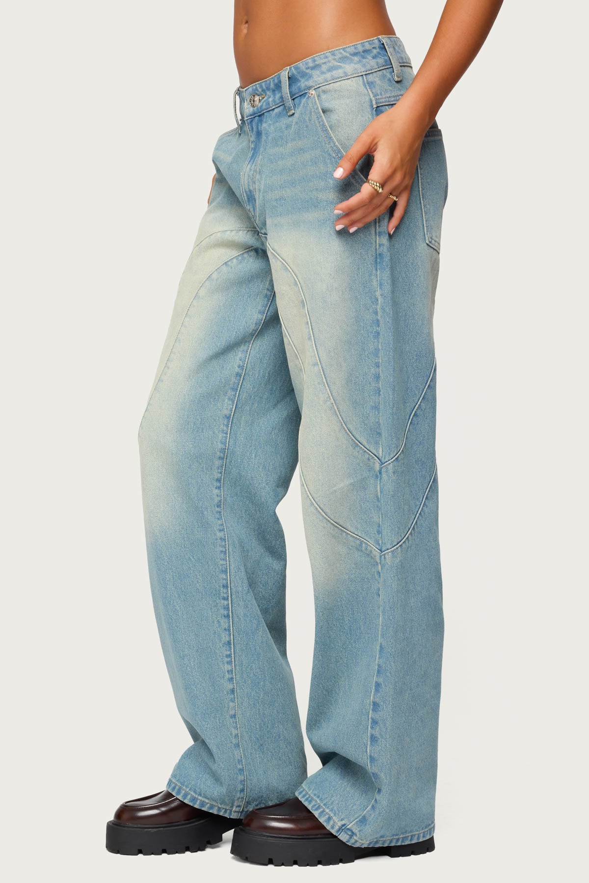 Kiria Stitched Low Rise Jeans - Image 4