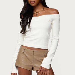 Leatrice Off Shoulder Knit Top