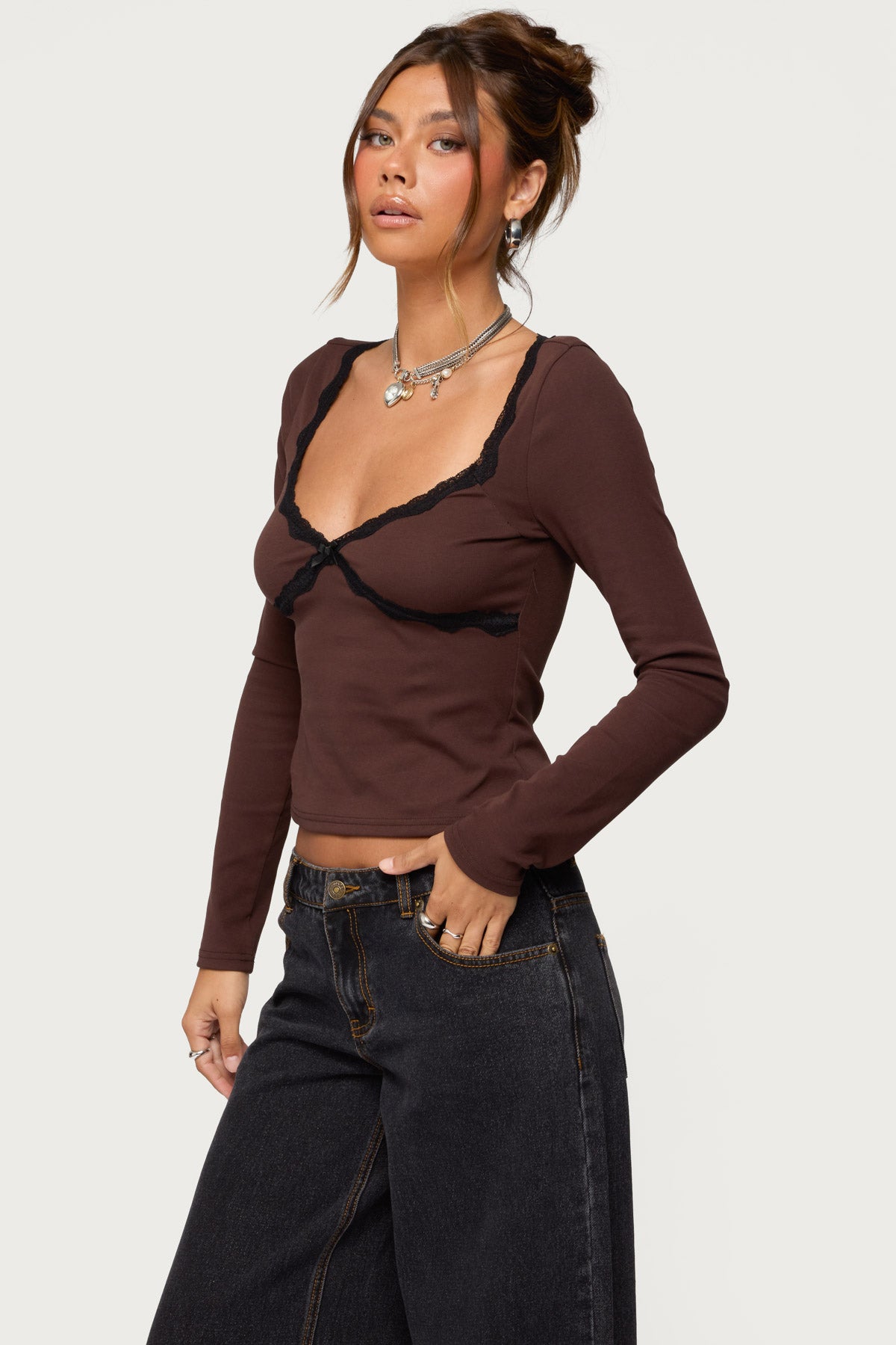 Porta Contrast Lacey Top - Image 3