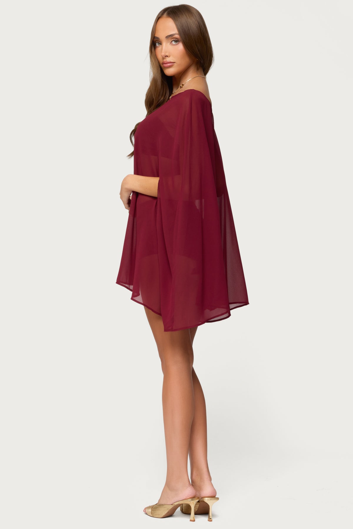 Mckenzie Sheer Chiffon Poncho - Image 4