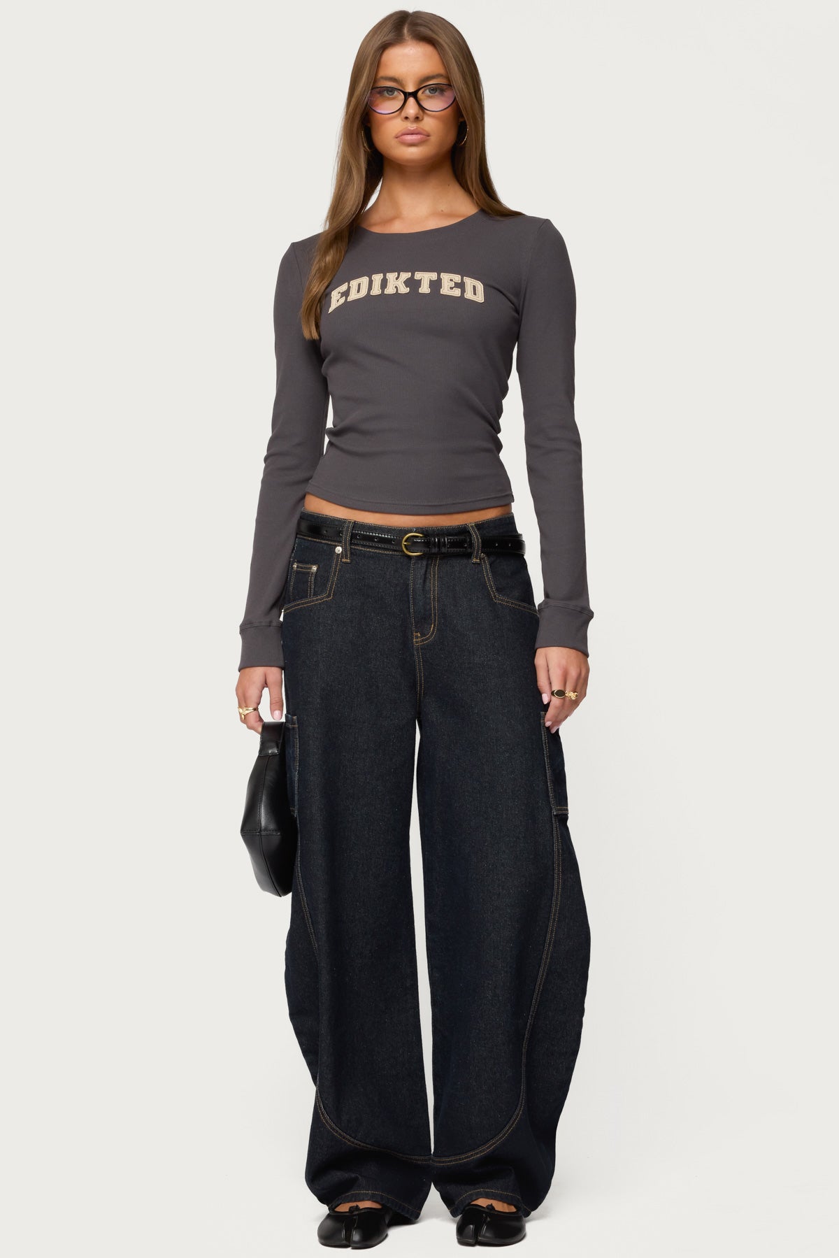 Essential Edikted Ribbed T Shirt - Image 2