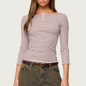 Avigyle Striped Boat Neck Top