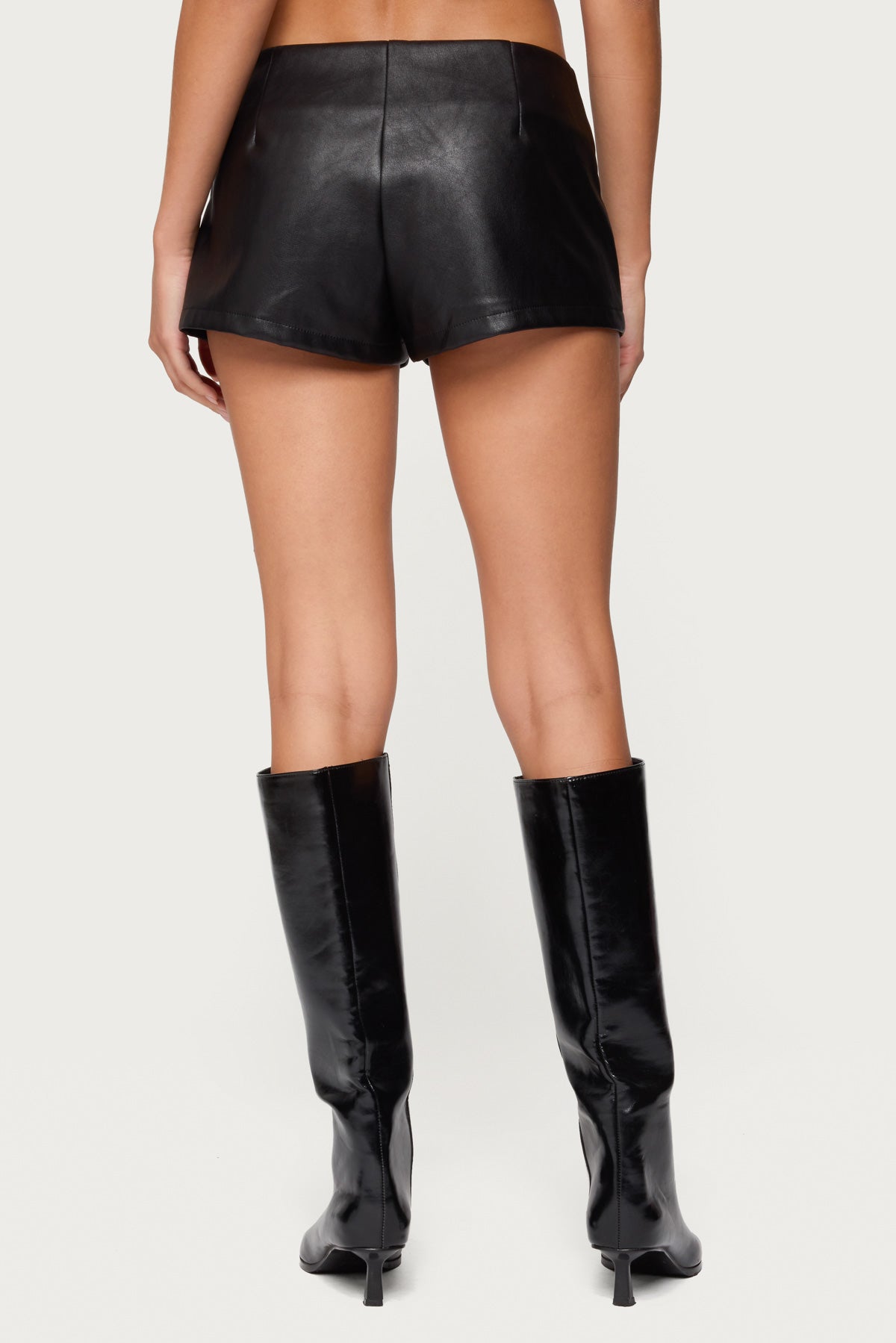 Reese Studded Faux Leather Micro Shorts - Image 5