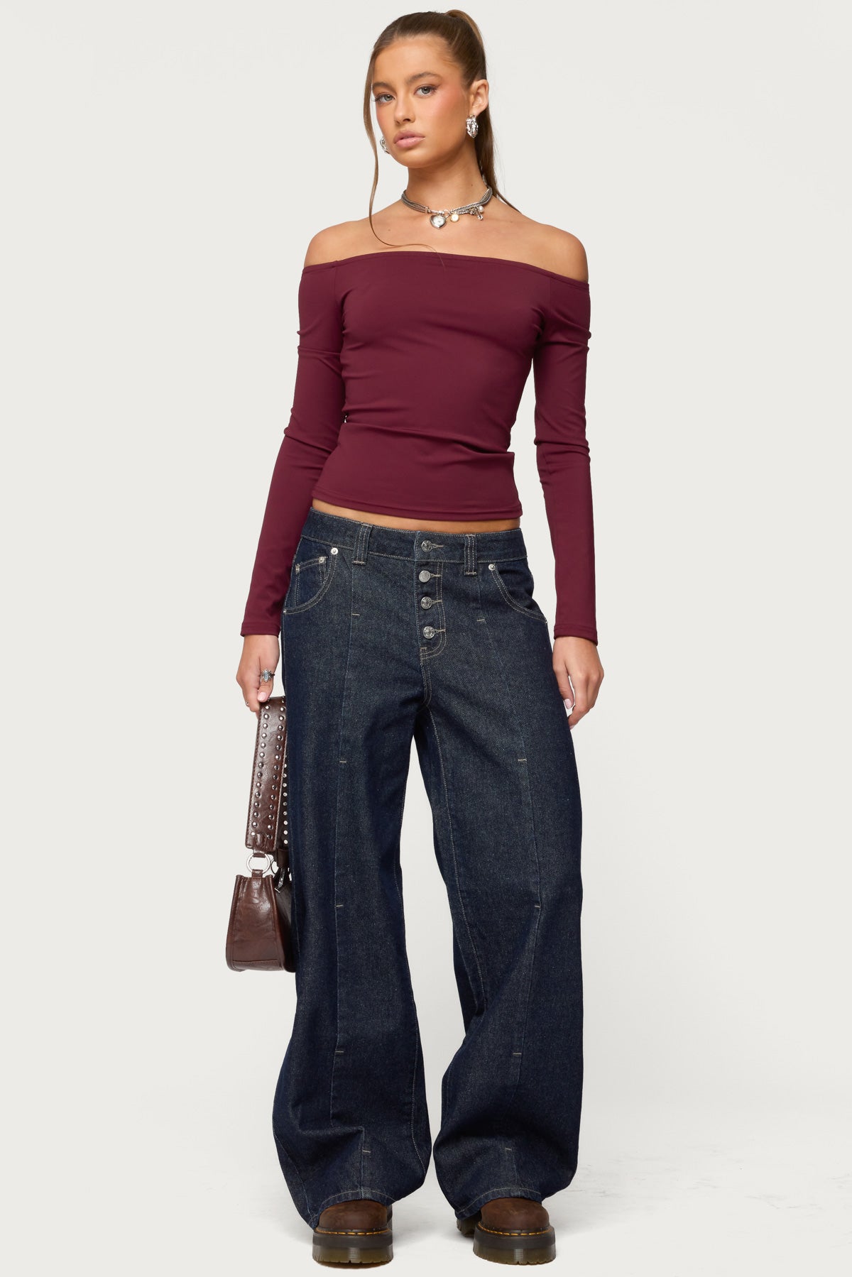 Katie Off Shoulder Long Sleeve Top - Image 2