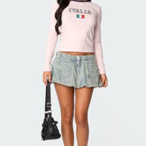 Jodi Denim Bubble Mini Skirt