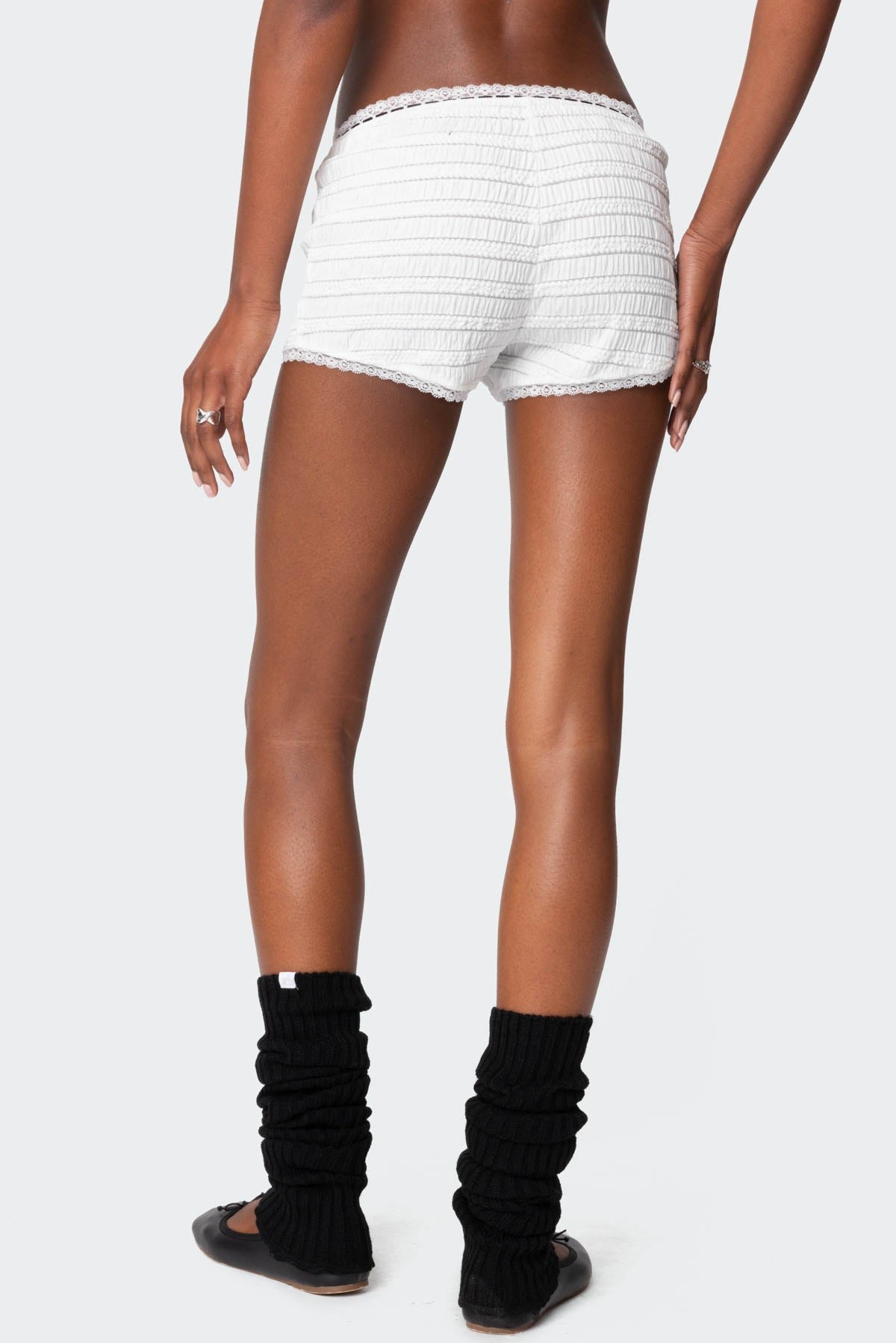 Lenny Lacey Textured Micro Shorts - Image 5
