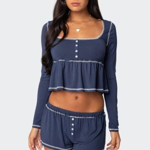 Arianne Contrast Babydoll Top