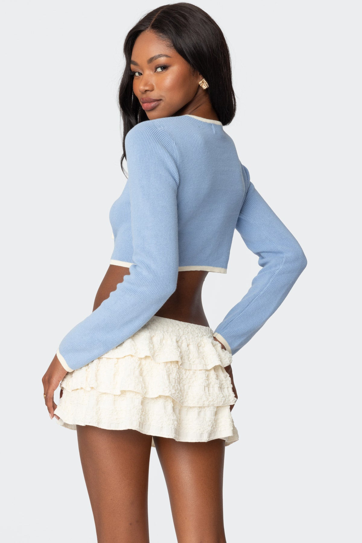 Jaylin Tie Front Knit Cardigan - Image 4