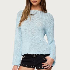 Drop Shoulder Light Knit Sweater