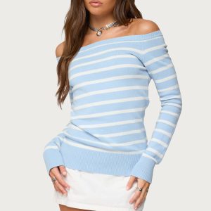 Lori Striped Off Shoulder Sweater