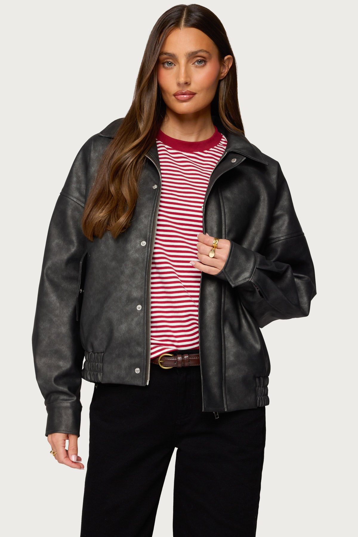 Mori Oversized Faux Leather Jacket - Image 2