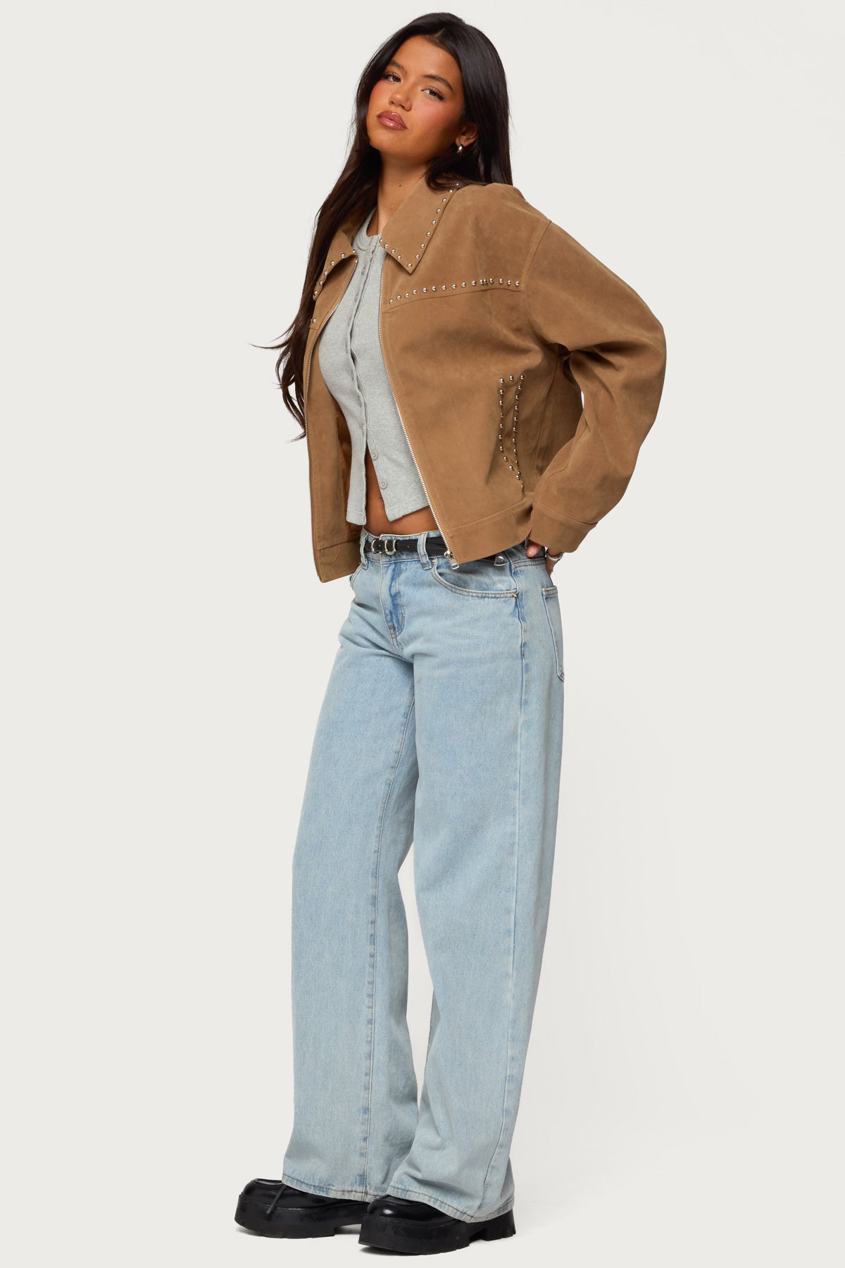 Memphis Studded Faux Suede Jacket - Image 5