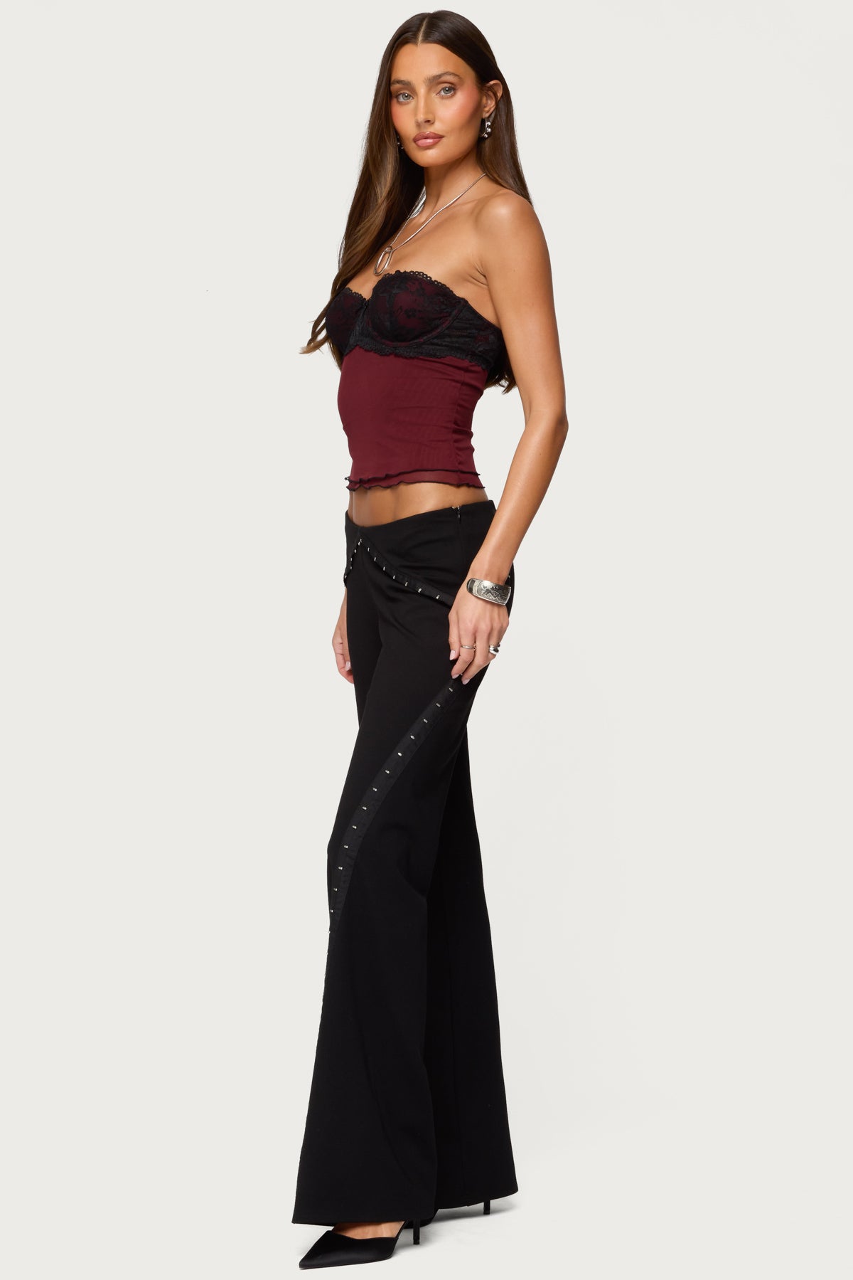 Contrast Lacey Mesh Bra Top - Image 4