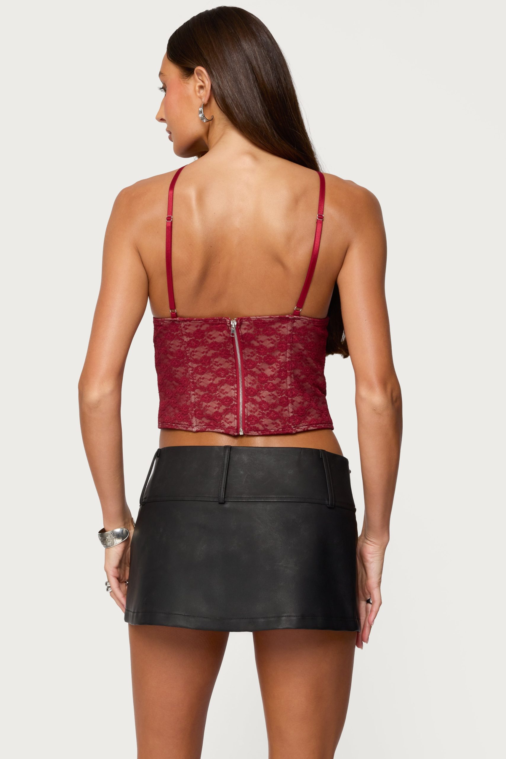 Tyra Crisscross Lace Boned Top - Image 5