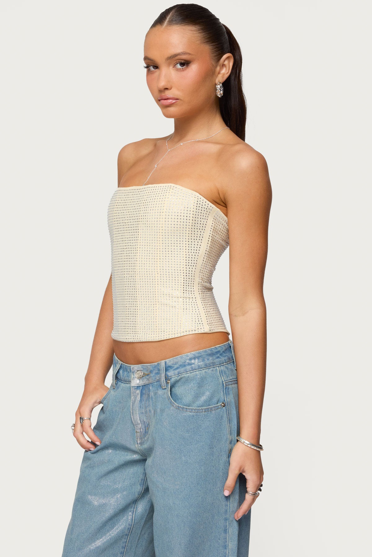 Vezza Strapless Rhinestone Corset - Image 3