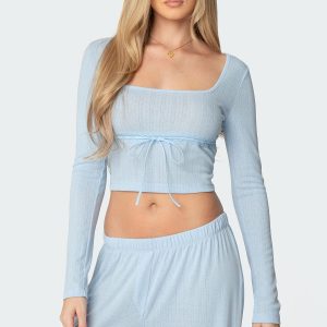 Ren Square Neck Pointelle Top