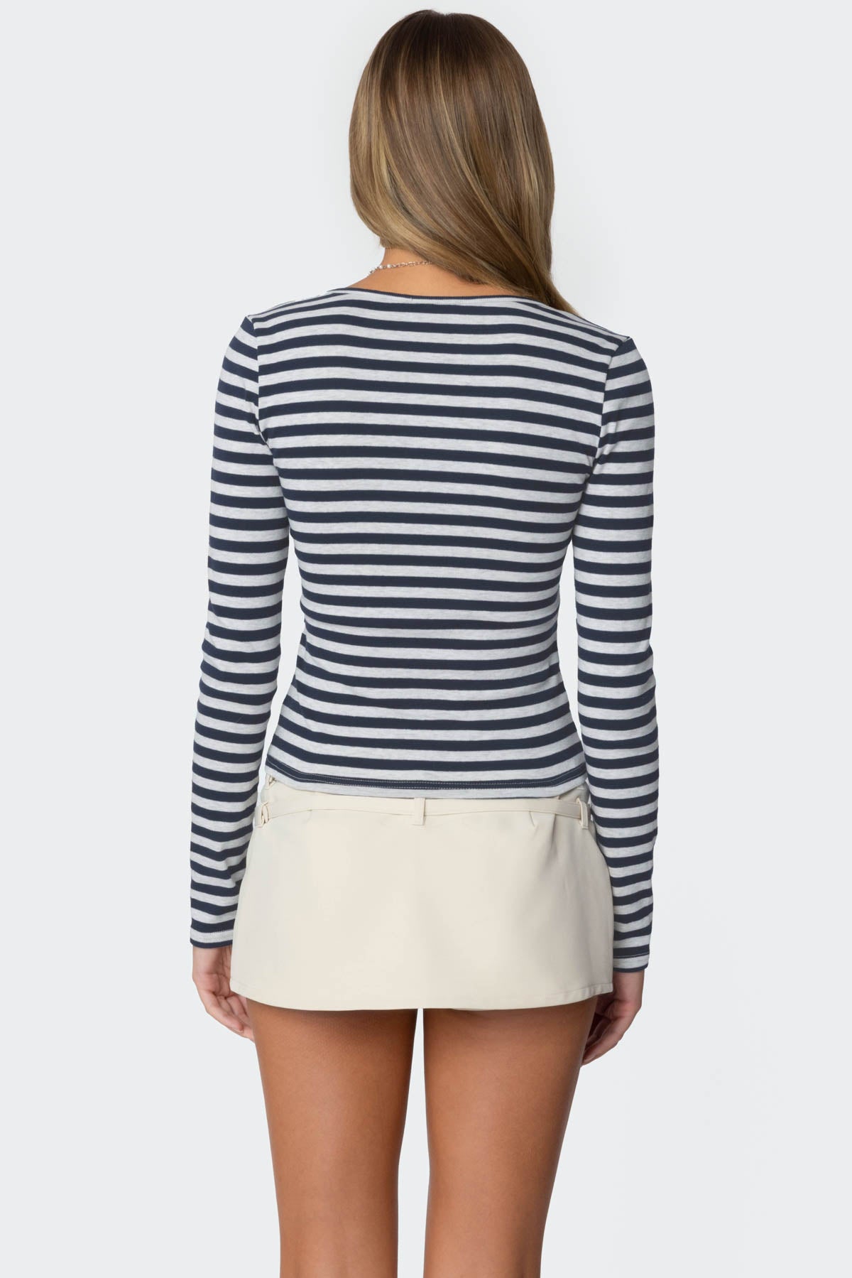 Buttoned Up Layered Striped Top - Image 5