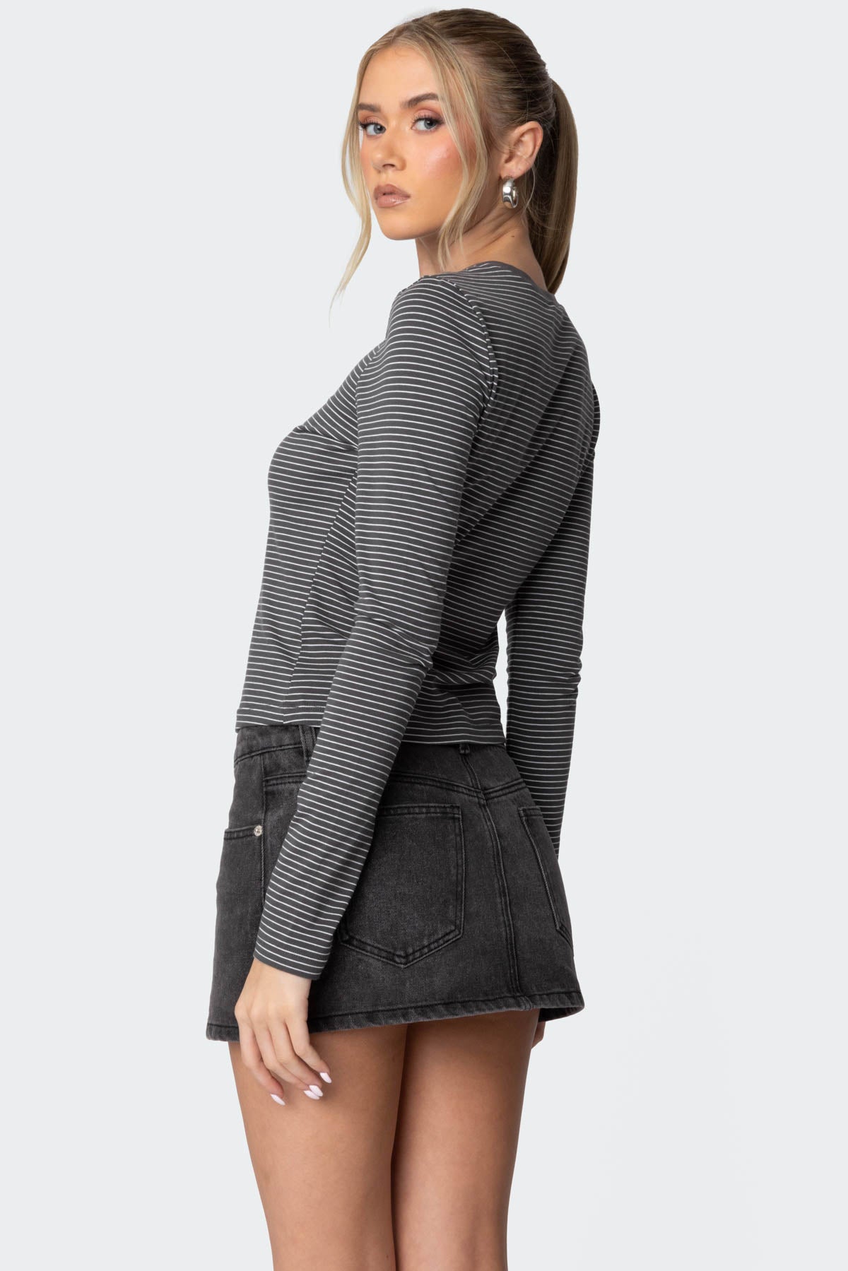 Brianna Striped Long Sleeve T Shirt - Image 5