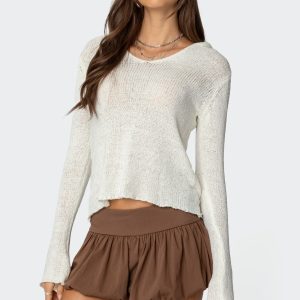 Mai Hooded V Neck Sweater