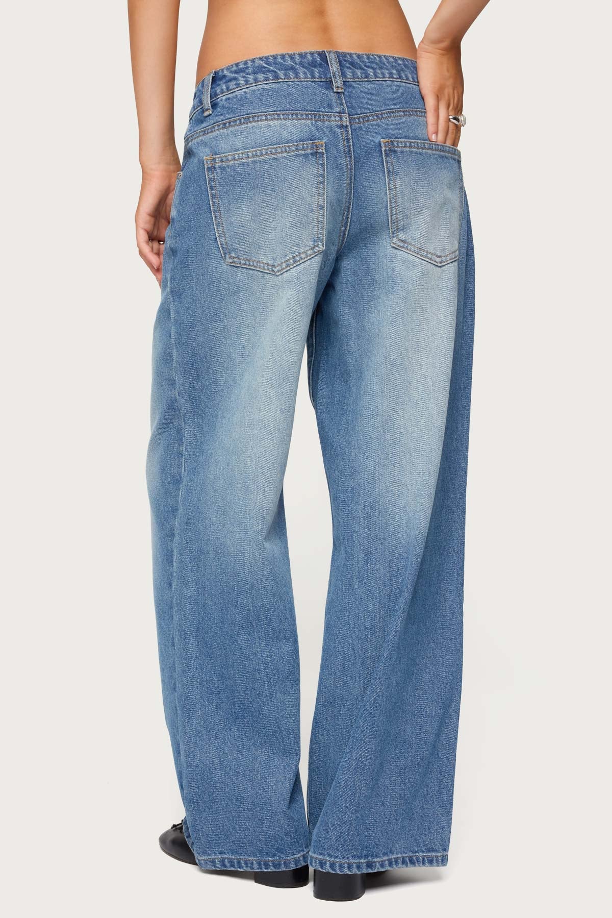 Petite Magda Low Rise Acid Wash Jeans - Image 5