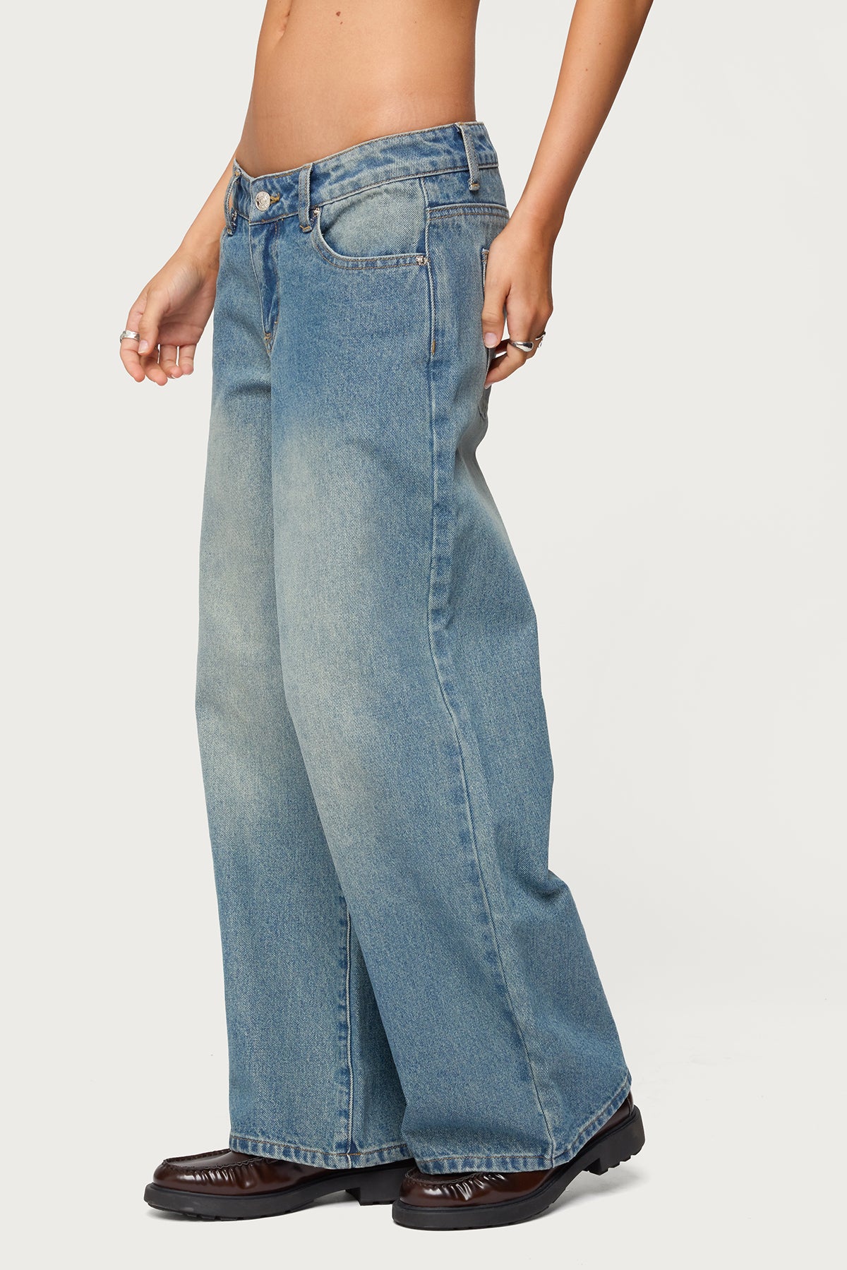 Petite Magda Low Rise Acid Wash Jeans - Image 4