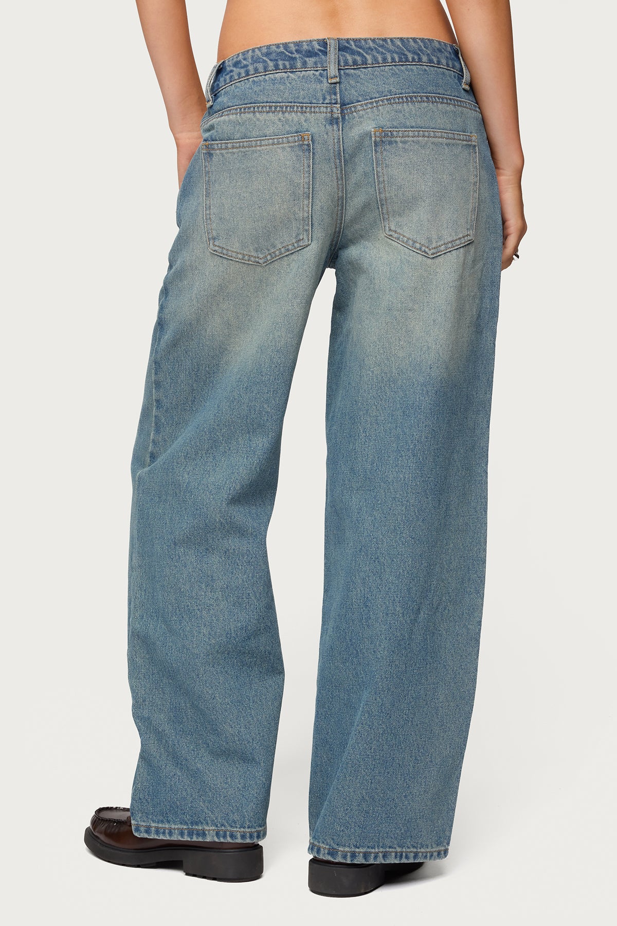Petite Magda Low Rise Acid Wash Jeans - Image 5