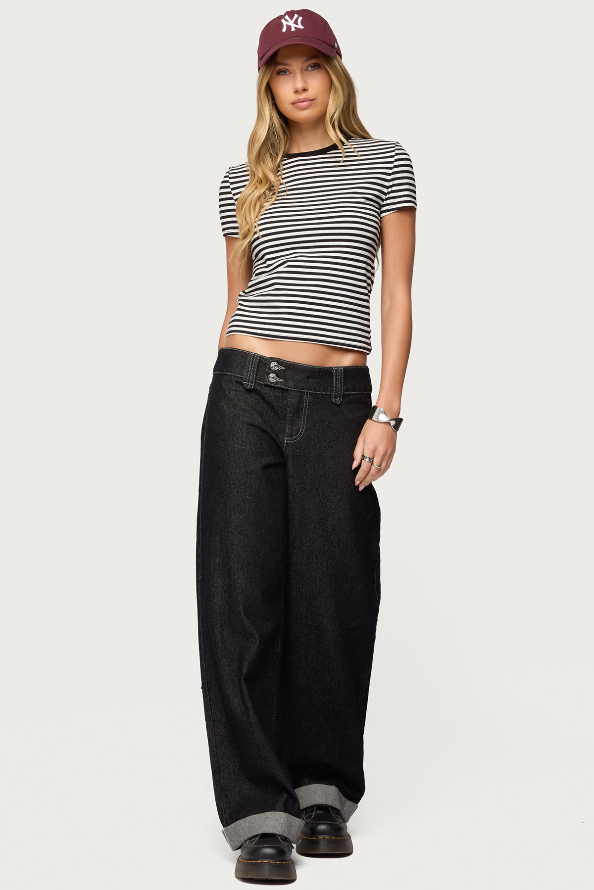 Cuffed Low Rise Straight Leg Jeans - Image 5