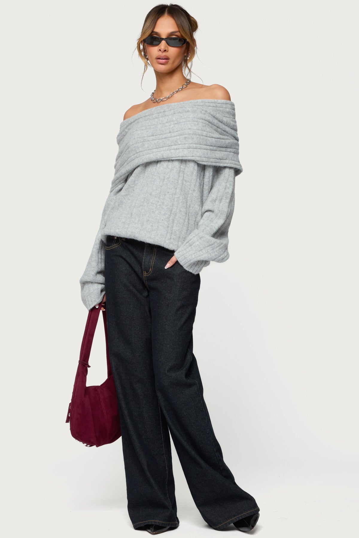 Kadenna Oversized Off Shoulder Sweater - Image 2