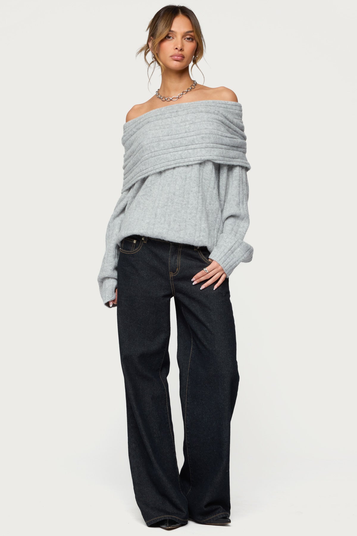 Kadenna Oversized Off Shoulder Sweater - Image 5