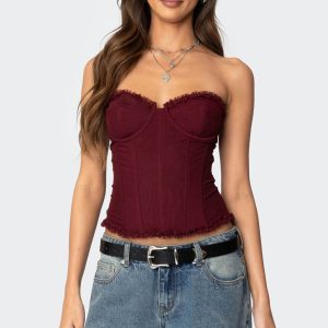 Deirdre Mesh Lace Up Corset