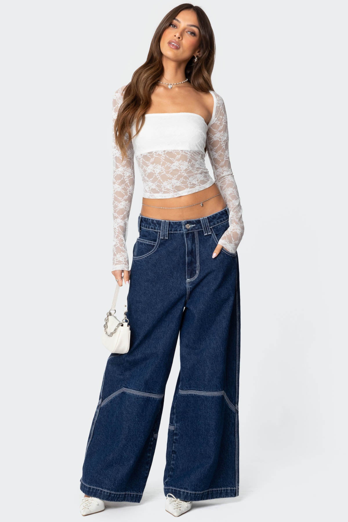 Addison Sheer Lace Two Piece Top - Image 2