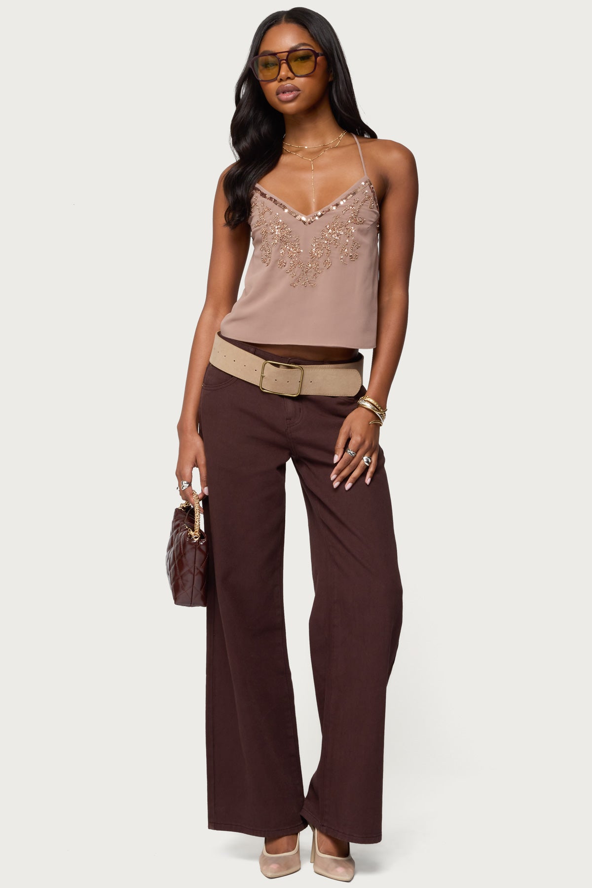 Sorina Embellished V Neck Top - Image 2