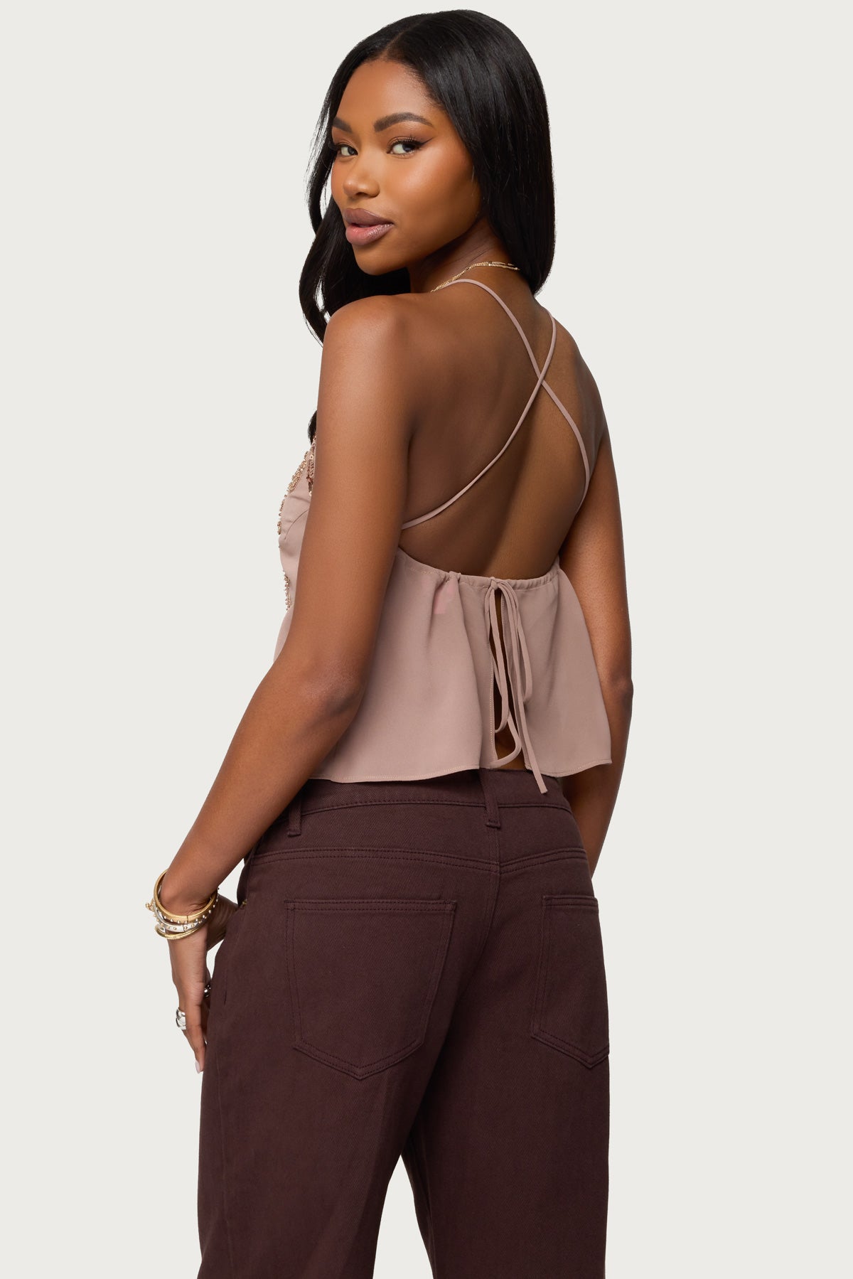 Sorina Embellished V Neck Top - Image 5
